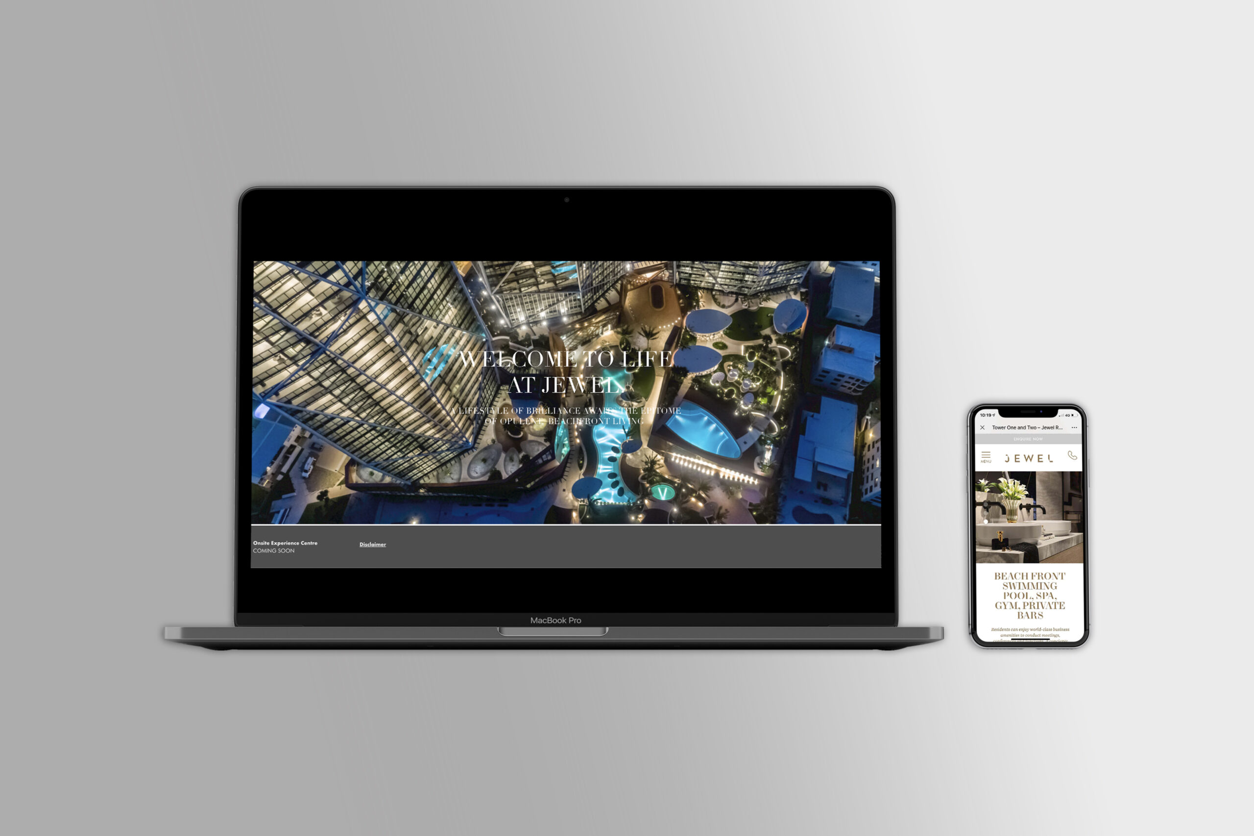 Laptop and iPhone displaying Jewel website